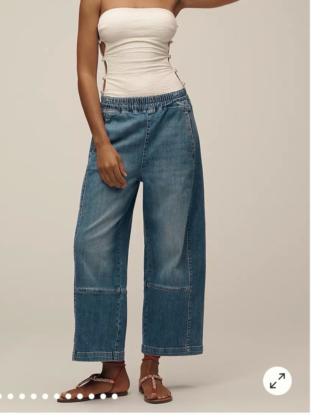 Anthropologie Pilcro Izzie Relaxed Barrel Leg Jeans Palms Wash S